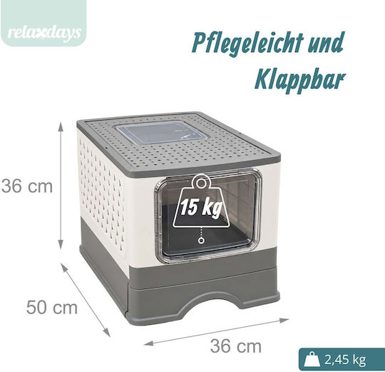 Relaxdays Τουαλέτα Γάτας Λευκό Μ36 x Π36 x Υ50cm
