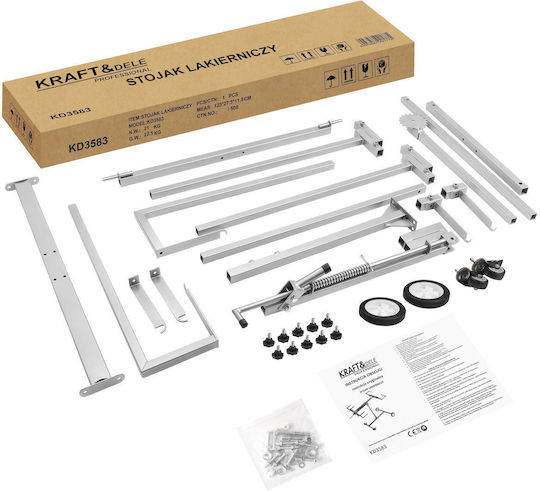 Mobile Paint Stand Kraft&dele Adjustable Width 4 Wheels Kd3583