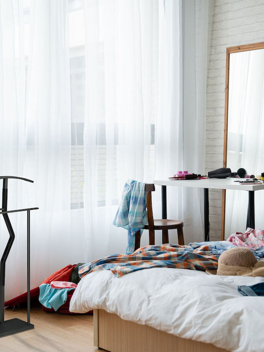 Relaxdays Black Metal Freestanding Clothes Rack 45x30x120cm