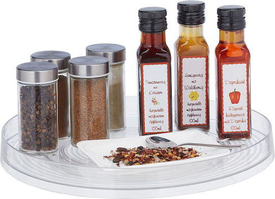 Relaxdays Rotating Plastic Transparent Spice Organizer