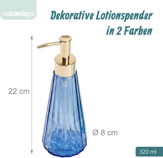 Relaxdays Дозатор Стъклен Син 320 ml