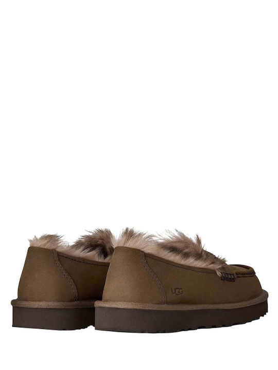 Ellis Damen Slip-Ons aus braunem Leder