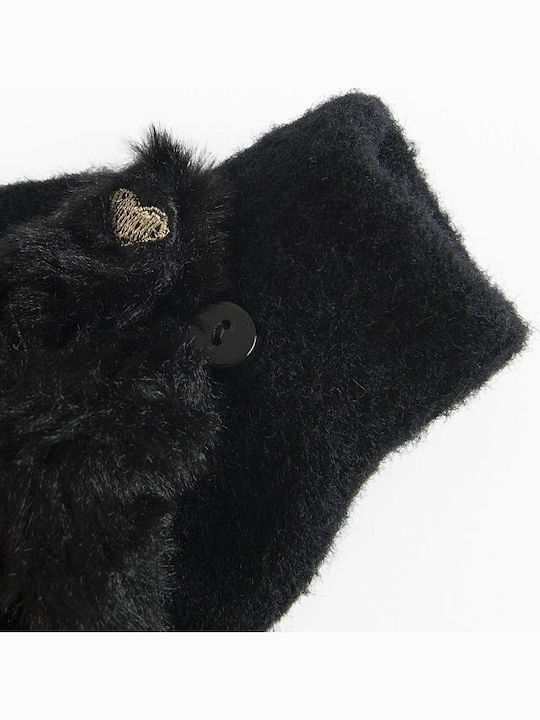 Kinderhandschuhe, gestrickt, schwarz