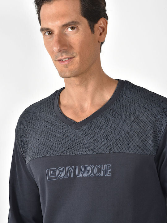 Guy Laroche Pijama de Iarnă pentru Bărbați Neagră Guy Laroche Pijama de Iarnă pentru Bărbați Neagră