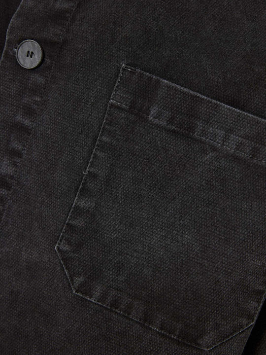Дългоръкав Overshirt със Сива Тясна Кройка