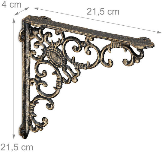 Relaxdays Colț de Raft din Metal, de Culoare Aurie, 2 Buc. 10032096_490