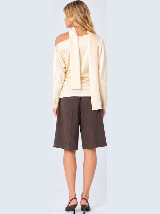 Women's Satin Blouse Butter-Yellow