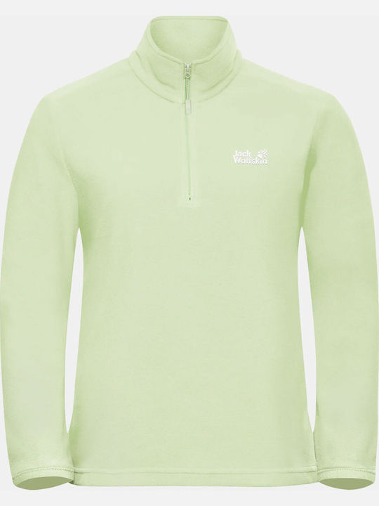 Winter Women's Fleece Hiking Top with Zip Green
