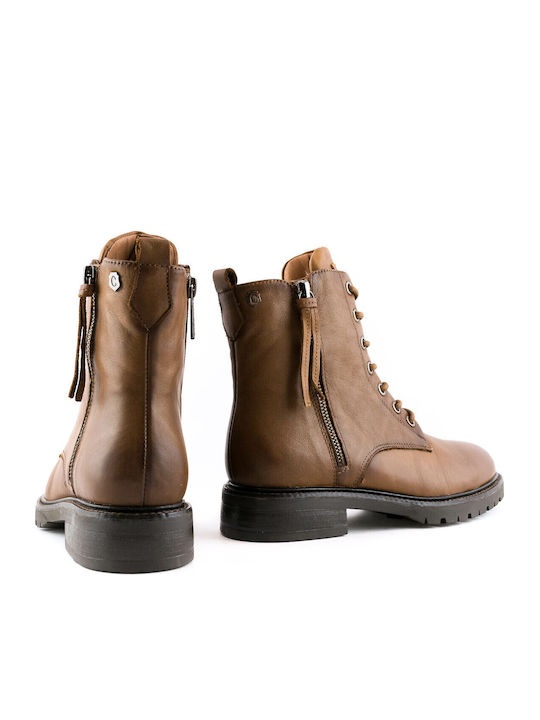 Braune Damen-Lederstiefeletten