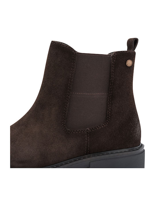 Wildleder Damen Stiefeletten Braun