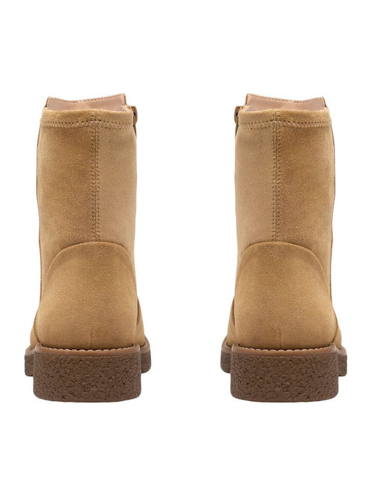 Bay Suede Women's Ankle Boots Beige