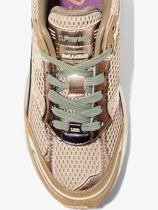 Sneakers de damă aurii