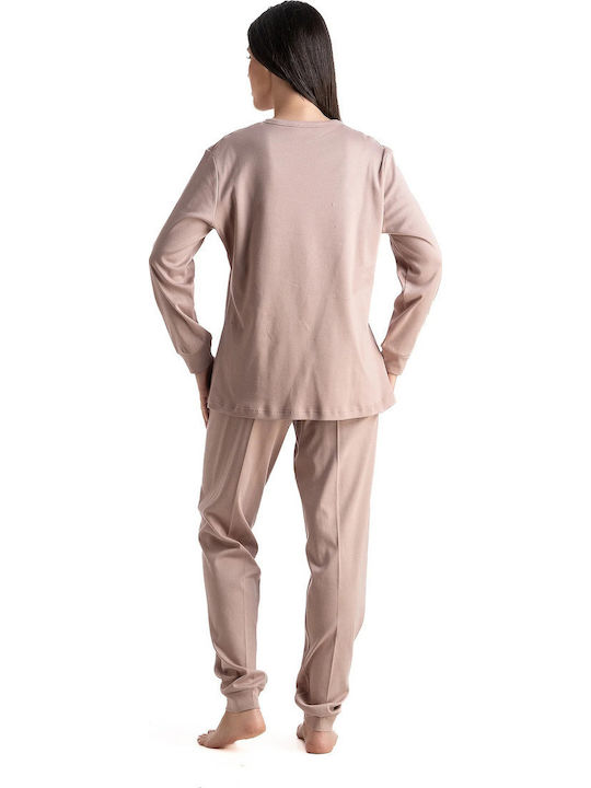 Relax Anatomic Set de Pijama de Iarnă pentru Femei Bej 3426045-Bej