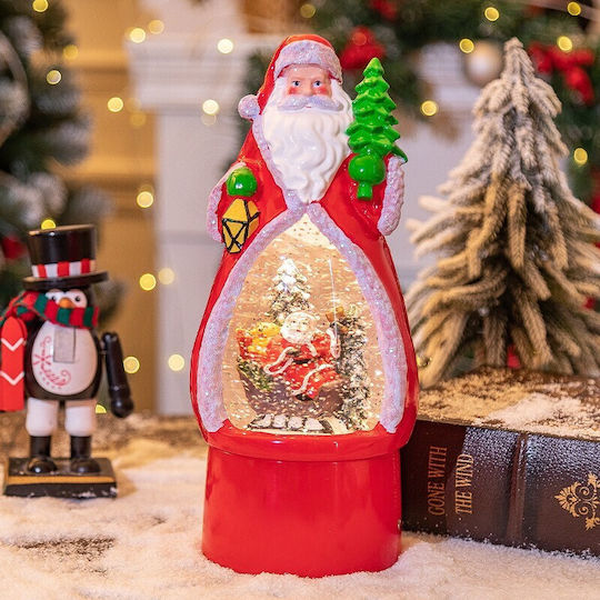 Decorațiune de Crăciun Iluminată în Formă de Felinar cu Moș Crăciun 12x11.5x29cm