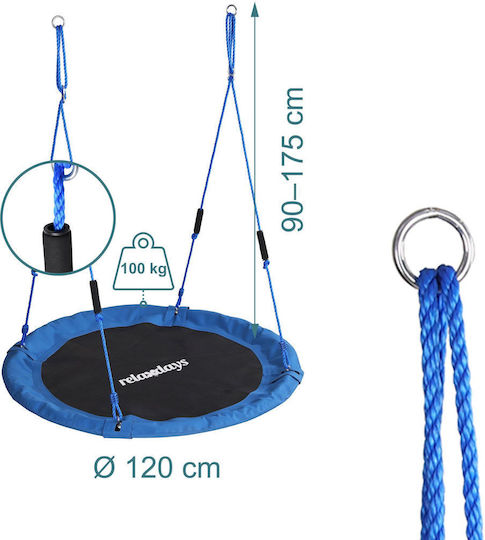 Relaxdays Leagăn tip cuib suspendat 175x120x120 cm Albă