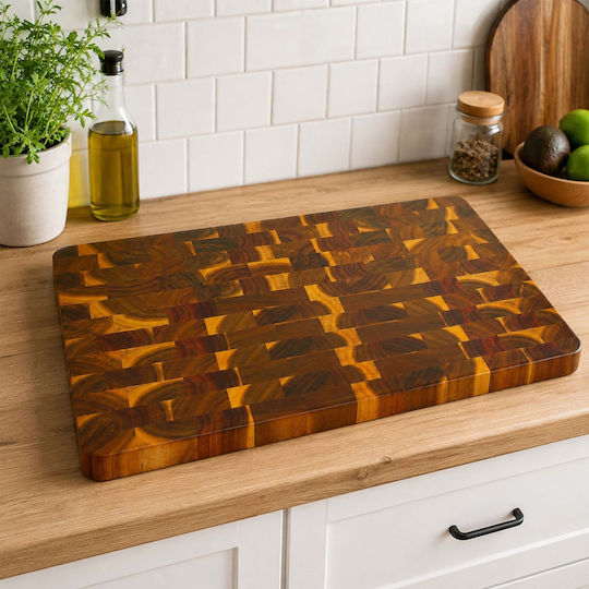 Relaxdays Beige Wooden Chopping Board 51x36cm