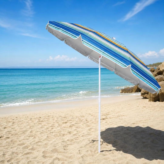 Umbrelă Pliabilă Plajă Diametru 2.4m Multicoloră