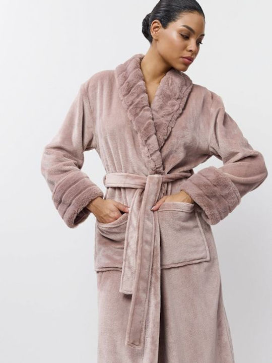 Aruelle Winter Damenrobe in Altrosa
