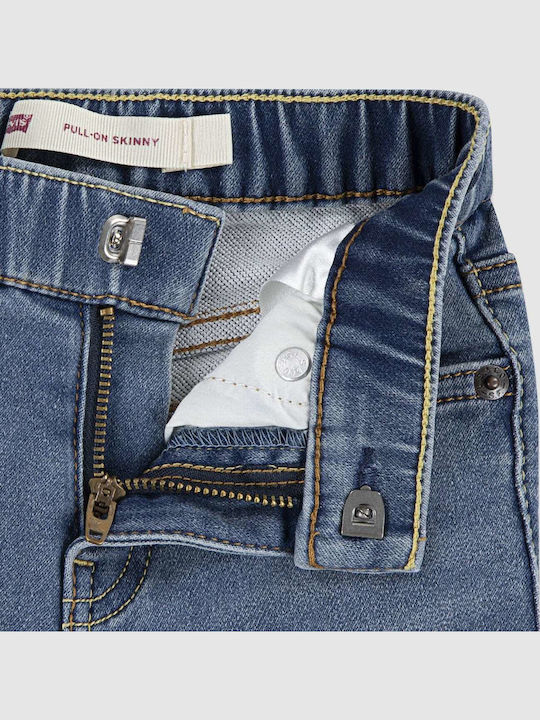 Dobby Pull On Kids' Blue Jeans