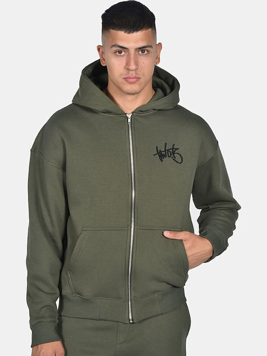 Khaki Hooded Cardigan