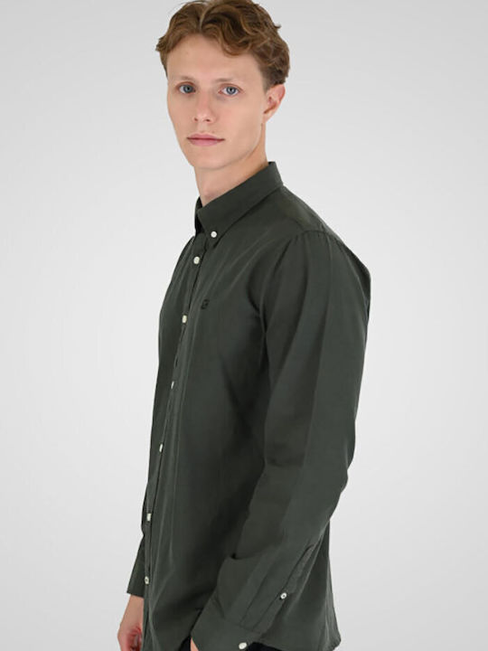 Langärmeliges Hemd in normaler Passform in Khaki