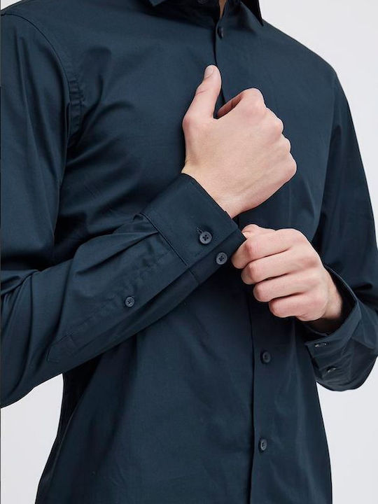 Long Sleeve Slim Fit Shirt Dark Blue