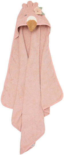 Little Dutch Baby Hooded Bathrobe Flamingo Flamingo 100x100 cm