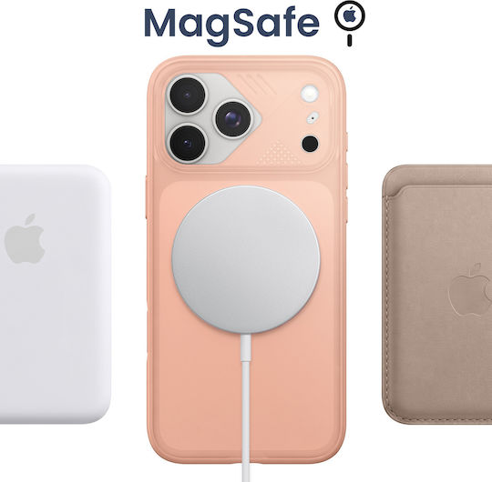 Pango MagSafe Case für iPhone 18 Pro mit transluzenter Rückseite und drehbarem Ring in Hellrosa