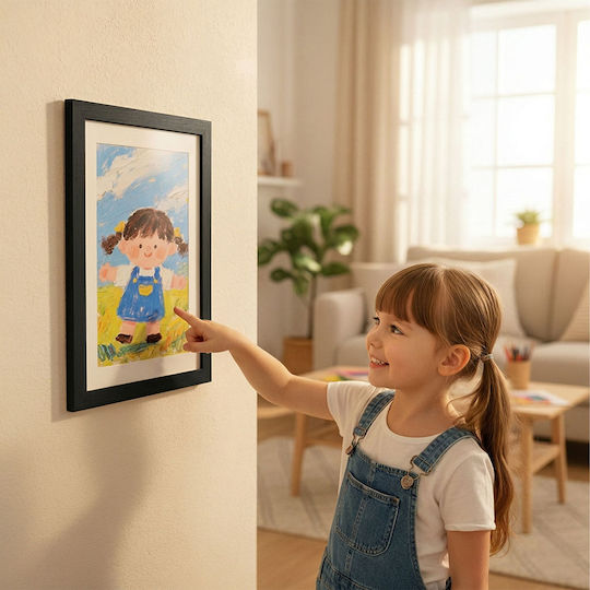 Relaxdays Wandbilderrahmen aus Kunststoff mit Schwarzem Rahmen