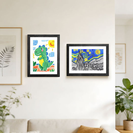Relaxdays Wandbilderrahmen aus Kunststoff mit Schwarzem Rahmen