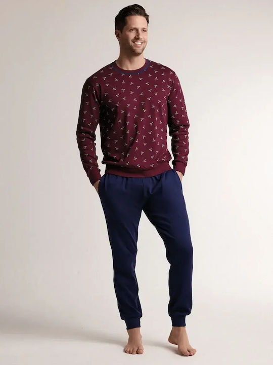 Infioreuomo Зимна Мъжка Пижама Бордо Infioreuomo Зимна Мъжка Пижама Бордо