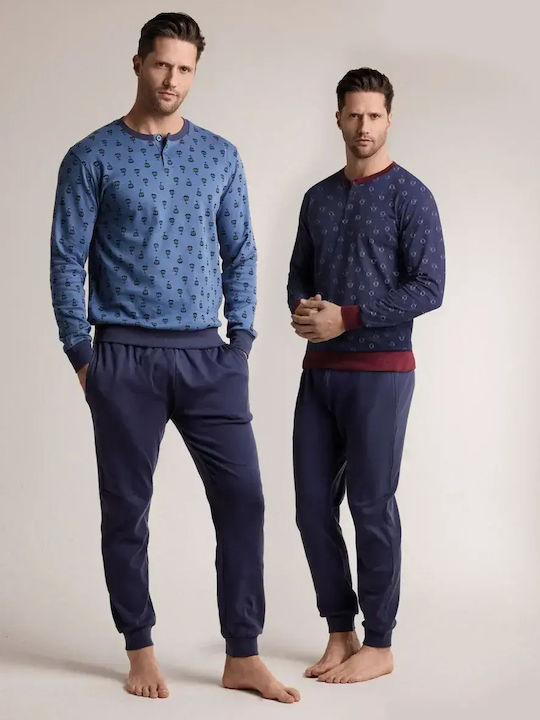 Infioreuomo Зимна мъжка пижама синя