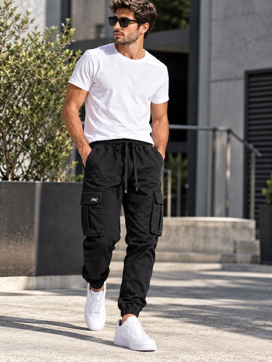Men's Cargo Trousers Regular Fit Black