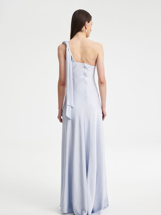 Rochie de Seară Maxi de Vară din Satin Albastru Deschis