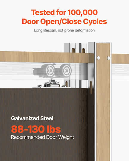 Vevor Sliding Door Mechanism 142.24cm Brown