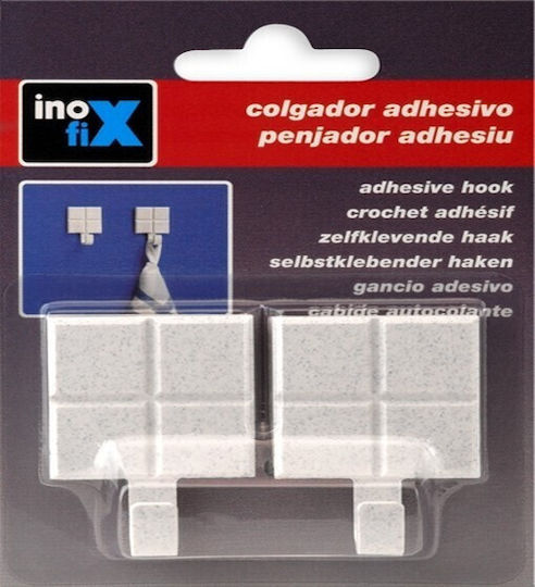 Inofix 193-2304-7 Cârlige cu Autocolant Albe 2 Buc