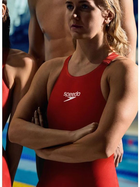 Speedo Fastskin Lzr Pure Valor 2.0 Women's Racing Jammer Swimsuit Red