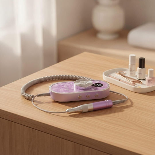 Battery-Powered Nail Drill Purple with 45000 Revolutions per Minute