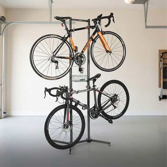 Relaxdays Bicycle Stand Basket Adjustable Black-grey 210x75x61 Cm