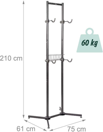 Relaxdays Bicycle Stand Basket Adjustable Black-grey 210x75x61 Cm