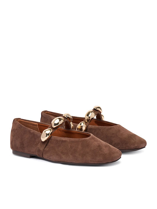 Steve Madden Дамски балетни обувки Кафяви