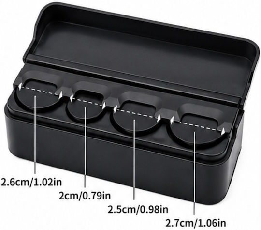 Portmoneu Auto pentru Monede cu 4 Compartimente pentru Taxe de Drum și Parcare Negru W16903