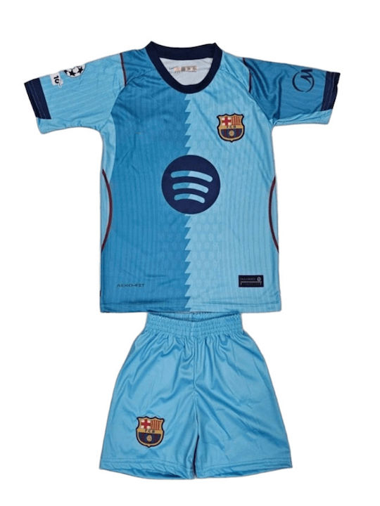 Set de Fotbal pentru Copii Yamal Barcelona 2026-2027 Al Treilea Echipament Turcoaz Balón De Oro Unisex pentru Copii Ab205