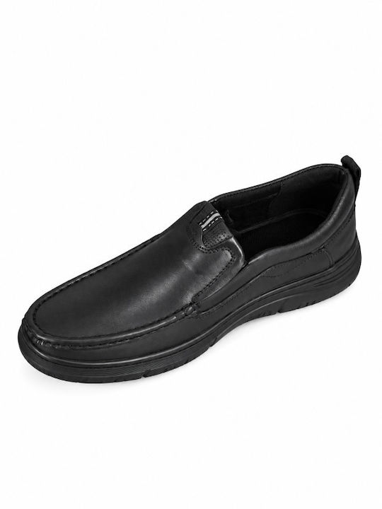 Leather Men's Moccasins in Black Colour