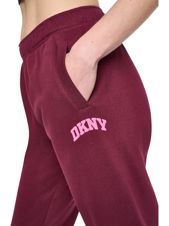 Pantaloni de trening cu Elastic Fleece Maro Ciocolatiu