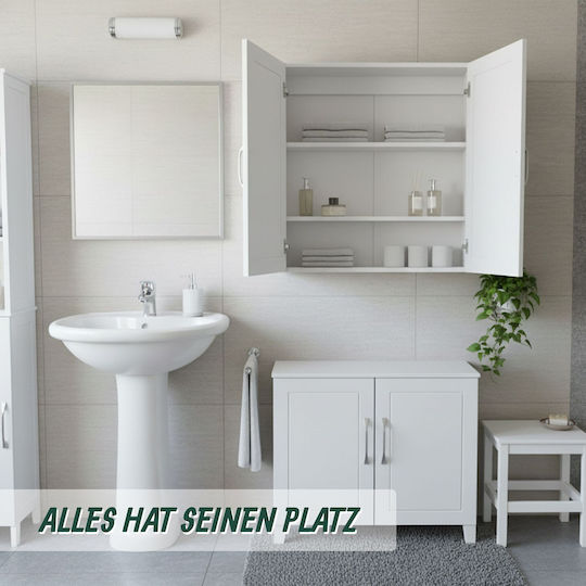 Relaxdays Dulap de Baie 60x18x60cm Alb