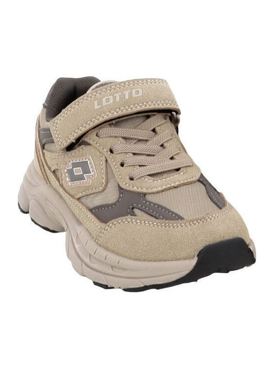 Kids Sneakers with Hook & Loop Closure Khaki