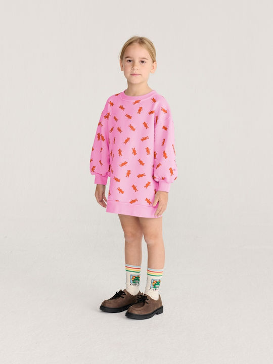 Rochie Sport Pentru Copii, Cu Mâneci Lungi, Roz