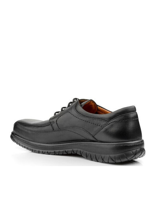 Anatomische Schwarze Herren-Lederschuhe für die Freizeit