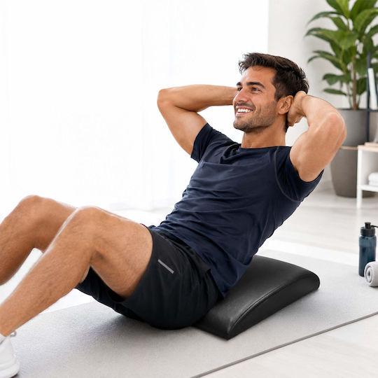 Relaxdays Sit-up Mat 10054360 Ergonomic Sit-up Cushion Epe Foam Filling Pvc Cover Black 7 X 30.5 X 37 Cm